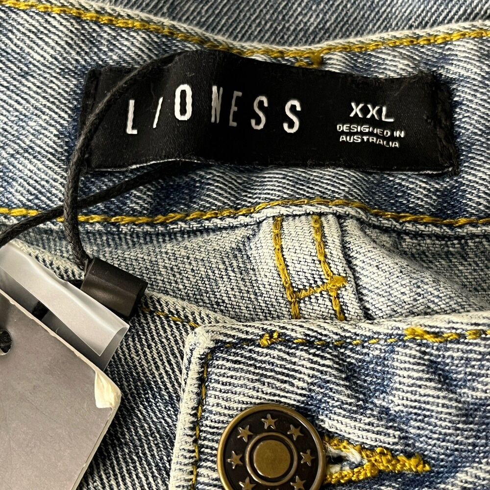 Lioness Wide Leg High Rise Jeans XXL NWT Baggy Light Wash Denim Street Style - Picture 6 of 7